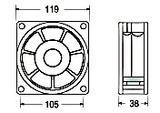 AXIAL FAN 120x120x38mm 220VAC B/B SUNON