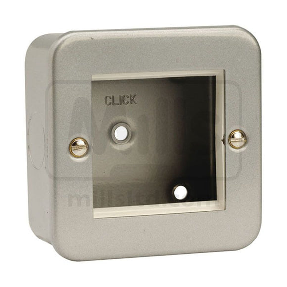 METAL CLAD FACEPLATE 1 GANG + BACKBOX 40mm