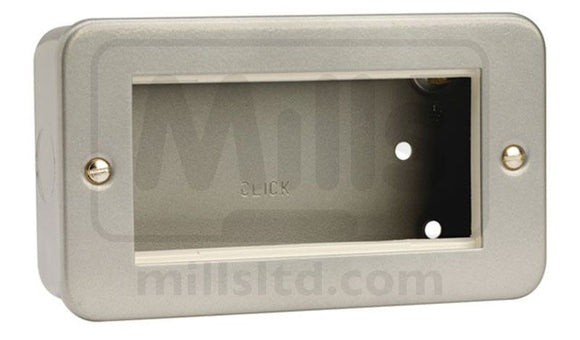 METAL CLAD FACEPLATE 2 GANG + BACKBOX 40mm