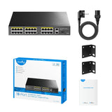 16 PORT 10/100 M POE+SWITCH & 2GIGABIT UPLINK 1SFP