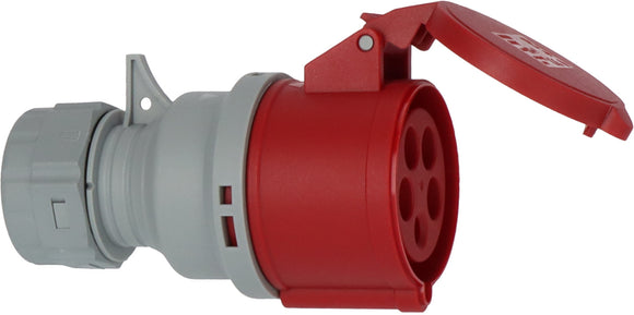 COMMANDO SOCKET 32A 400V 5P RED IP44