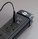 EXTENSION SOCKET UK 6 WAY + SURGE PRO + 2 USB