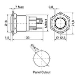 SWITCH VANDAL PROOF PUSH RED N/O-N/C 24V IP65