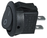 SWITCH ROCKER ROUND ON-OFF BLACK 12VDC 16 AMP