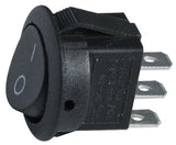 SWITCH ROCKER ROUND ON-ON BLACK 12VDC 16Amp