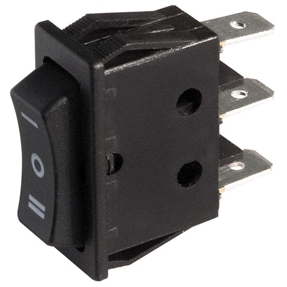 SWITCH ROCKER AUTO/RETURN BLACK 12VDC 35Amp
