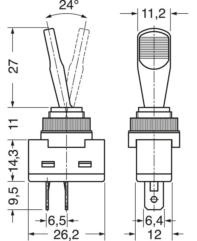 SWITCH LEVER ON-OFF RED 12VDC 20Amp – G&E Electronics Ltd