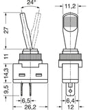 LEVER SWITCH ON-OFF RED 12VDC 20Amp