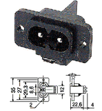 PLUG PANEL MOUNT FIG. 8 - 2A  AC