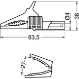 CROCODILE CLIP RED 32AMP 1000V 83mm