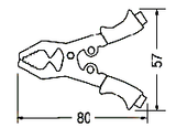 CROCODILE CLIP 80mm  25 AMP BLACK