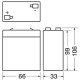 BATTERY LEAD ACID 6V 3.2AMP EXTRACEL L67xW34xH99MM