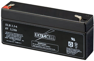 BATTERY LEAD ACID 6V 3.3AH EXTRACEL L134xW35xH61MM