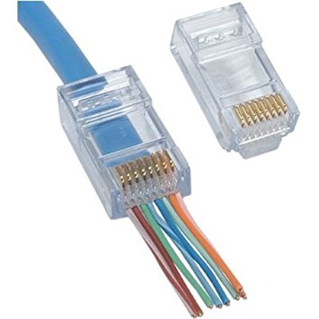 MODULAR PLUG EZ RJ45 CAT5e UTP FEED THROUGH