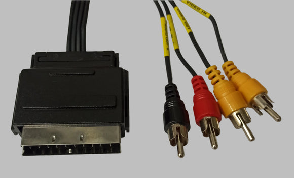 LEAD SCART PLUG-4x PHONO PLUGS