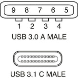 LEAD USB PLUG TYPE A-USB PLUG TYPE C V3.1 1M WHITE