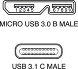 LEAD USB PLUG C 3.1- MICRO USB 3.0B PLUG 1.8M
