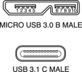 LEAD USB PLUG C 3.1- MICRO USB 3.0B PLUG 1.8M