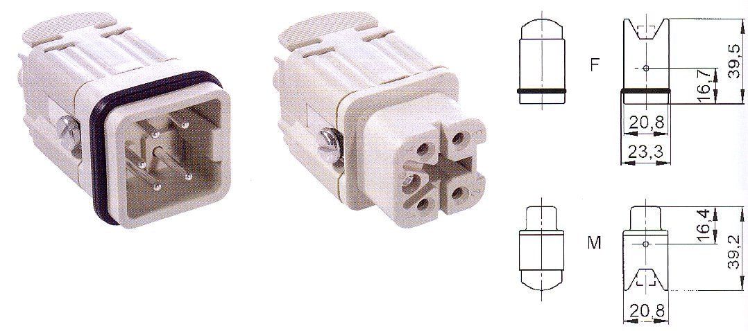 INDUSTRIAL CONNECTOR 4+1 POLE PLUG H-A4SS – G&E Electronics Ltd