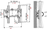 LED TV BRACKET 15-40'' 20x20 30KG BLACK BRAVO