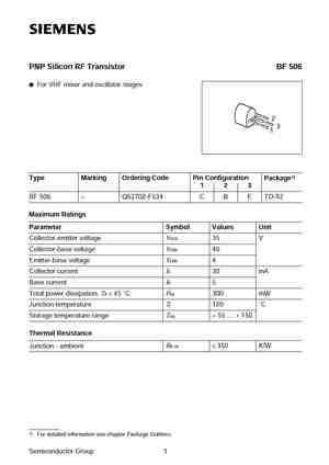 TRANSISTOR  BF 500