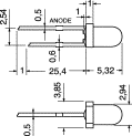 LED BLUE 3mm ULTRA BRIGHT H/E LUM 1600