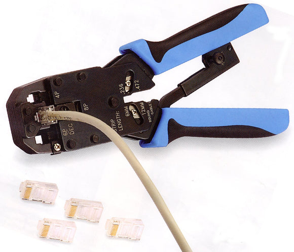 CRIMPING TOOL RATCHET FOR RJ 45,12,11, 4P4C PLUGS