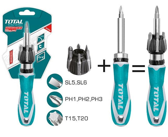 SCREWDRIVER RATCHET + 7 BITS MAGNETIC TOTAL