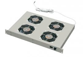 FAN UNIT 4 WAY 19'' 1U 350mm DEPTH BLACK