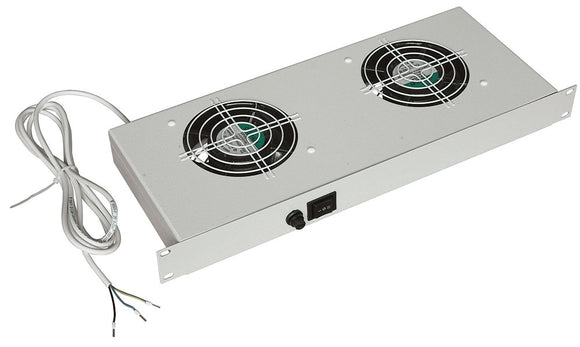 FAN UNIT 2 WAY 19'' 1U 180mm DEPTH BLACK ZPAS