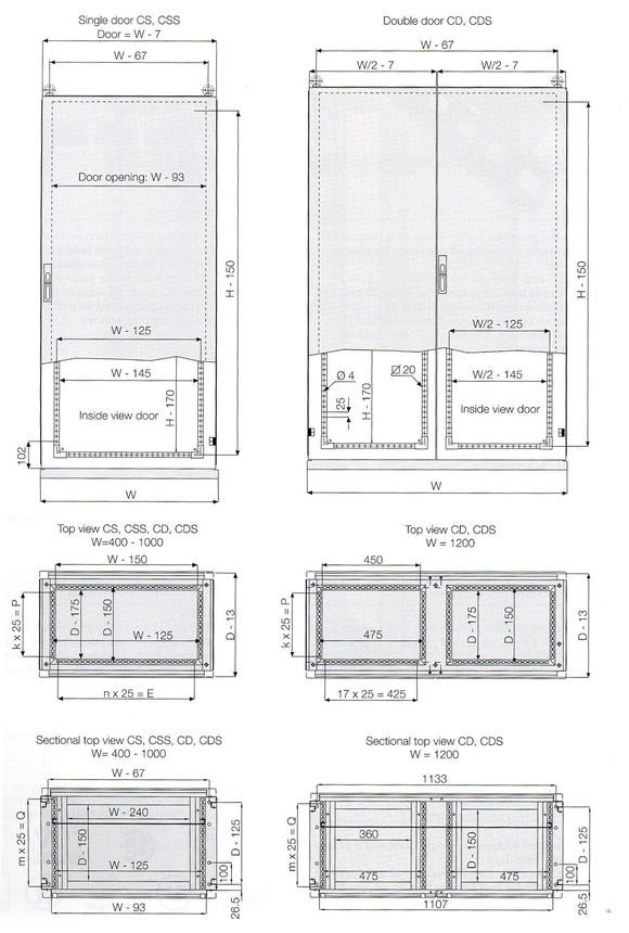 ELECTRICAL CABINET W/ MOUNTING H1400XW1000XD300MM
