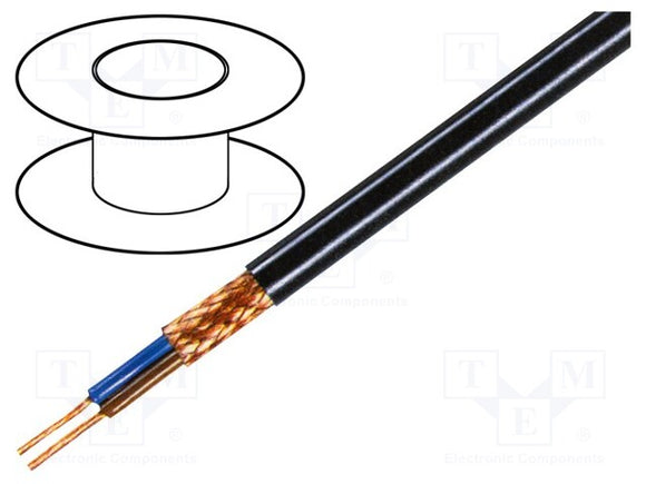 CABLE 02 CORE + SCREEN  0.25MM BLACK TASKER