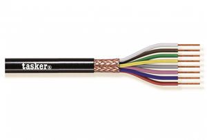 CABLE 08 CORE + SCREEN  0.75MM BLACK TASKER