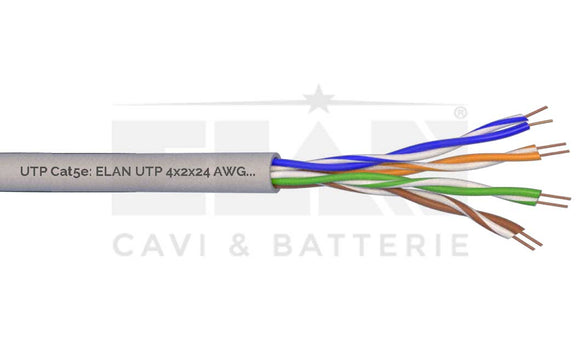 CABLE UTP Cu CAT 5e PVC L/GREY ECA 100M ELAN