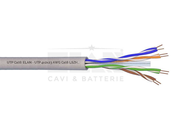 CABLE UTP Cu CAT 6 LSZH GREY ECA 100M ELAN