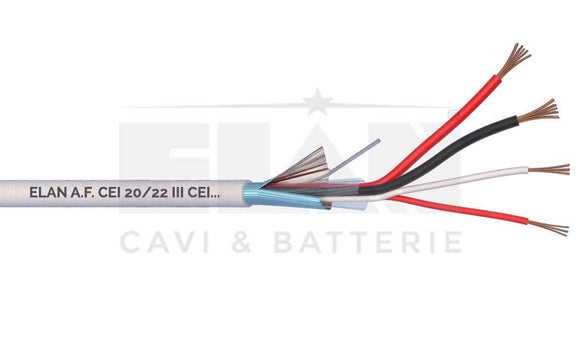 CABLE ALARM SCREENED 2x0.5+2x.22mm WHITE ECA ELAN