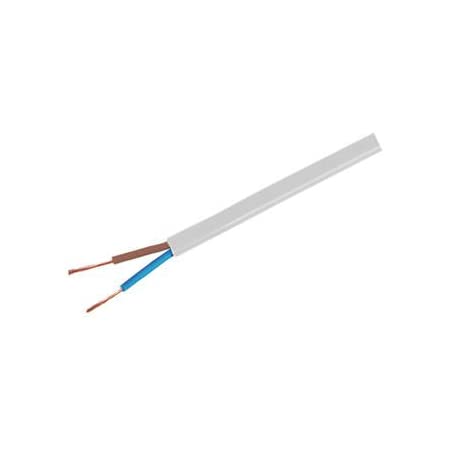 CABLE MAINS FLAT 2x0.5mm WHITE H03VV-F