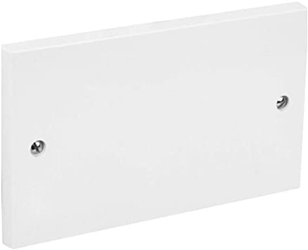 BLANK PLATE 2 GANG 3x6  86x145mm WHITE