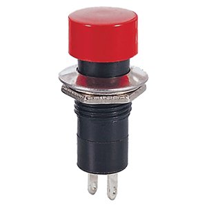 SWITCH PUSH AUTO RETURN RED 1AMP 250V