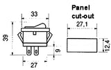 SWITCH ROCKER ON-OFF RED