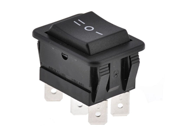 SWITCH ROCKER ON-OFF-ON 16A 250V BLACK