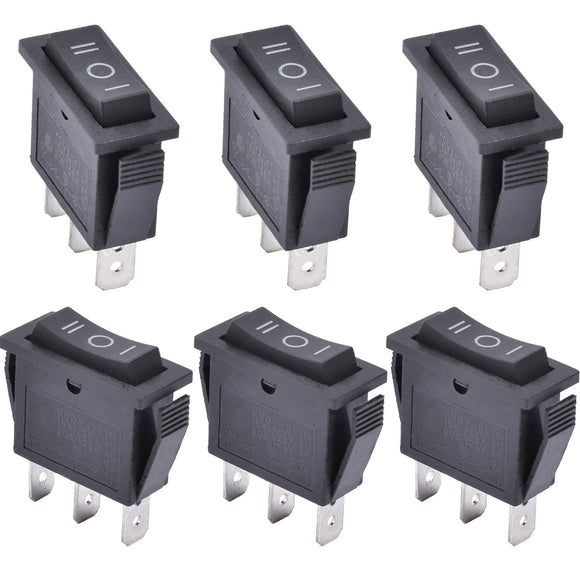 SWITCH ROCKER ON-OFF-ON 16A 250V BLACK