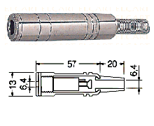 JACK SOCKET IN LINE 6.3mm STEREO METAL