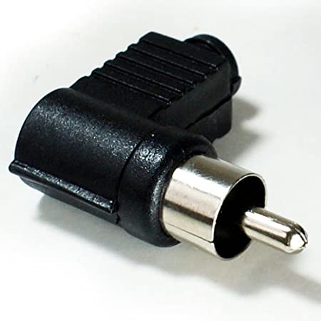PHONO PLUG BLACK 90° PLASTIC