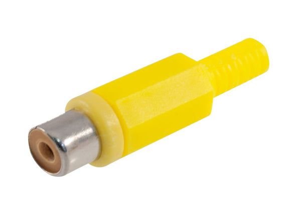 PHONO SOCKET IN-LINE YELLOW PLASTIC FLEXICON
