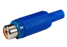 PHONO SOCKET IN-LINE BLUE PLASTIC FLEXICON