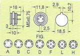 DIN SOCKET 7POLE METAL PANEL MOUNT