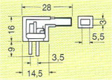 DIN PLUG 2 PIN 90° IN-LINE