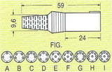 DIN SOCKET IN-LINE 5WAY B PLAS