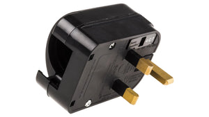 ADAPTOR UK PLUG TO SCHUKO SOCKET BLK/WHITE